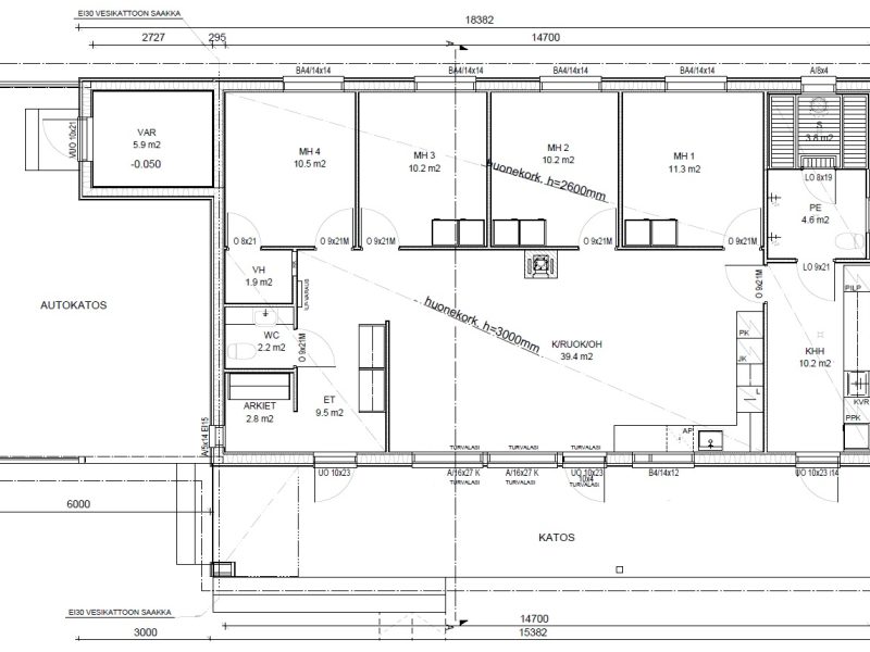 pohjapiirustus kt10 peilikuva